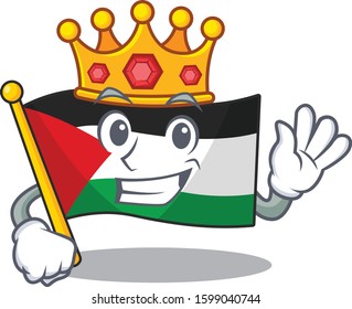 Flag palestine Scroll A stylized of King on cartoon character design