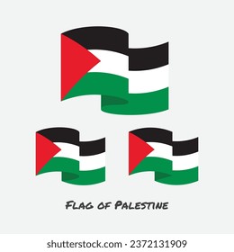Flag of palestine set vector illustration on white background.