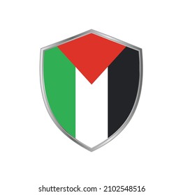 Bandera de Palestina con marco plateado