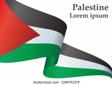 Flag of Palestine, State of Palestine. Bright, colorful vector illustration.