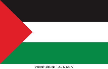 Flag of Palestine. Vector illustration.