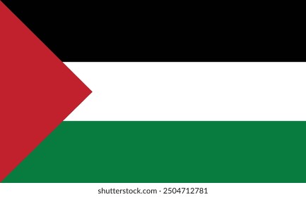 Flag of Palestine. Vector illustration.