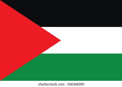 Flag of Palestine. Vector illustration.