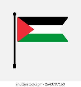 Bandeira da Palestina. Projeto de ícone de ilustração de vetor da bandeira da Palestina. Ícone do sinalizador de polo.