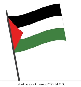 Flag of Palestine , Palestine flag waving isolated vector illustration