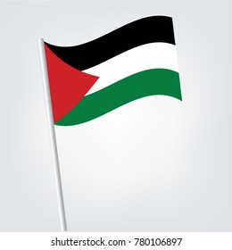Flag of Palestine , Palestine flag waving isolated vector illustration,Flag of Palestine. Palestine Icon vector illustration.