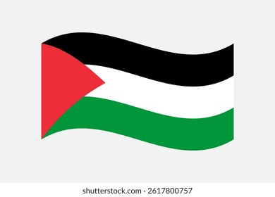 Flag of Palestine. Palestine wavy flag digital vector illustration. Fluttering flag.