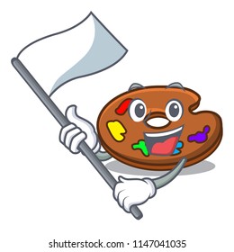 With flag palette mascot cartoon style