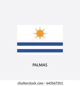 Flag of Palmas - Tocantins - Brazil Vector Illustration