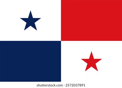 The flag of Panama, with accurate proportions and official colors.