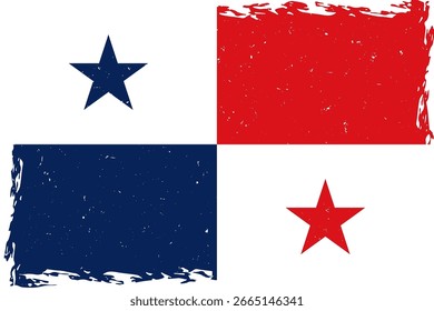 Bandera de textura grunge de trazo de pincel de panama