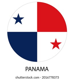 Flag of Panama in a circle, vector illustration. Inscription: Panama