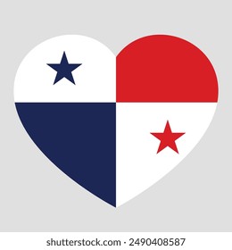 Bandera de Panamá en forma de corazón, símbolo de amor