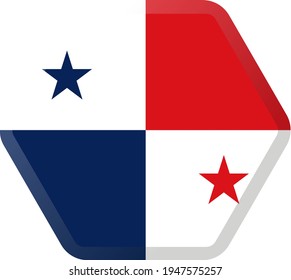 
Flag of  Panama hexagonal icon with smoothed corners, shadows and lights

