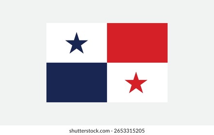 The flag of Panama. Flag icon. Standard color. Standard size. Rectangular flag. Computer illustration. Digital illustration. Vector illustration.