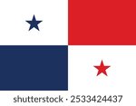 Flag of Panama. An illustration of the Panama flag. A rectangular flag. Standard size flag icon.