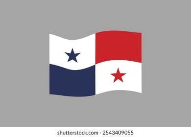 Flag of Panama. National symbol in official colors. Template icon. Abstract vector background.