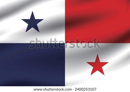 The flag of Panama. The official ratio. The wavy flag. Standard size. Standard color. Flag icon. 3d illustration. Digital illustration. Computer illustration. Vector illustration.