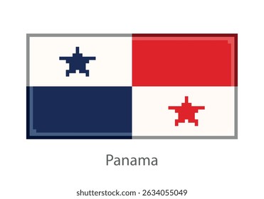 Bandeira do Panamá. Estilo Pixel art (vetor).