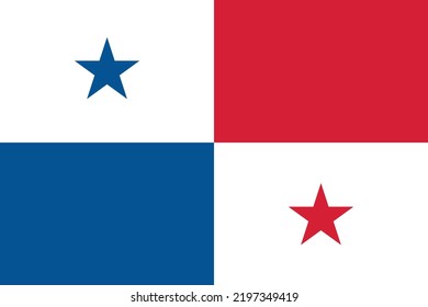 Flag of Panama. Red, blue and white Panama national colors