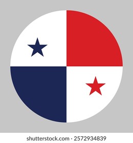 Flag of Panama round shape, national symbol