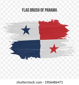 Flag Of Panama in texture brush  with transparent background, vector illustration in eps file