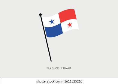 Flag of Panama vector icon ,waving Flag of Panama vector illustration