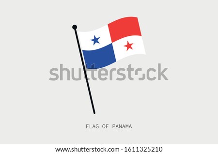 Flag of Panama vector icon ,waving Flag of Panama vector illustration