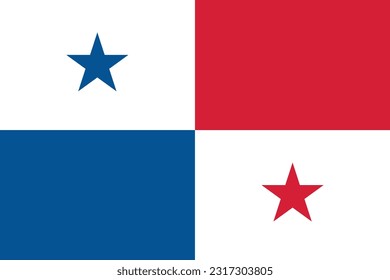 Bandera de Panamá - Ilustración vectorial.