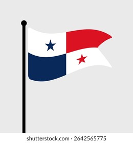 Bandeira do Panamá. Design de ícone de ilustração de vetor da bandeira do Panamá. Bandeira de mastro flutuante.