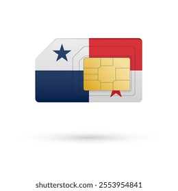 Flag of Panama. Vector illustration of SIM Card with flag on white background