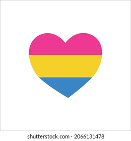 The flag of pansexuals in the form of a heart. Pansexual. EPS 10.