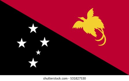 Flag of Papa New Guinea vector illustration