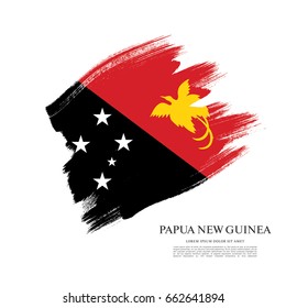 Flag of Papua New Guinea, brush stroke background