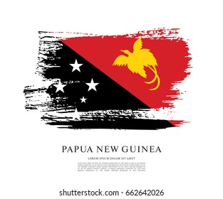 Flag of Papua New Guinea, brush stroke background