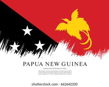 Flag of Papua New Guinea, brush stroke background