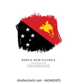 Flag of Papua New Guinea, brush stroke background