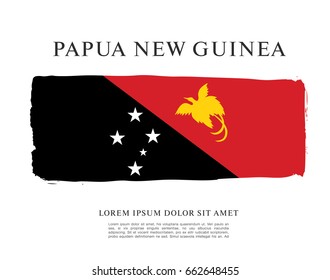 Flag of Papua New Guinea, brush stroke background