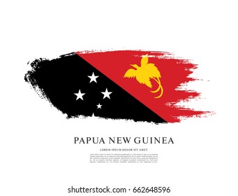 Flag of Papua New Guinea, brush stroke background