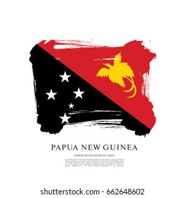 Flag of Papua New Guinea, brush stroke background