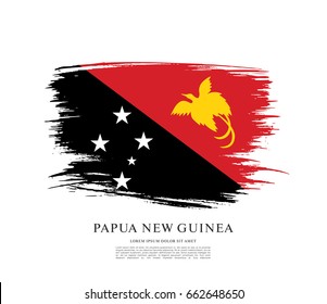 Flag of Papua New Guinea, brush stroke background