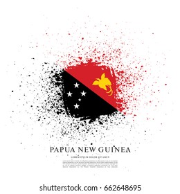 Flag of Papua New Guinea, brush stroke background