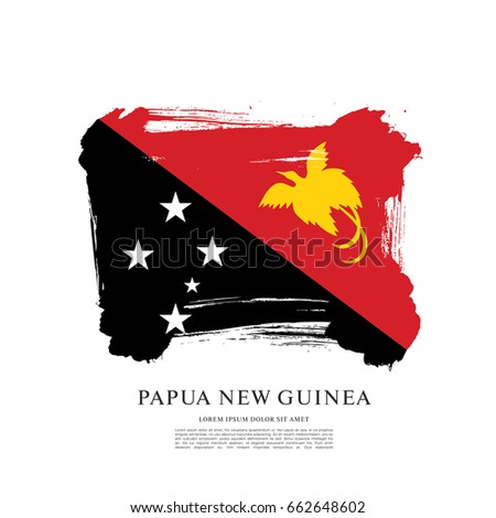 Flag of Papua New Guinea, brush stroke background
