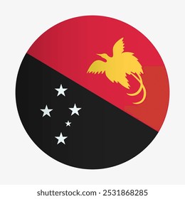 Flag of Papua New Guinea, country island identity circle badge