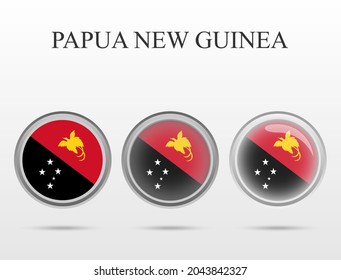Flag of Papua New Guinea in the form of a circle