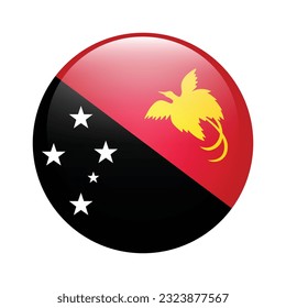 Flag of Papua New Guinea. Flag icon. Standard color. Circle icon flag. 3d illustration. Computer illustration. Digital illustration. Vector illustration.