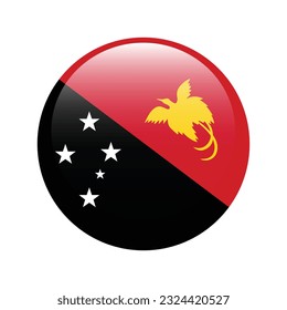 Flag of Papua New Guinea. Flag icon. Standard color. Circle icon flag. 3d illustration. Computer illustration. Digital illustration. Vector illustration.