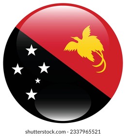 Flag of Papua New Guinea. Flag icon. Standard color. Circle icon flag. 3d illustration. Computer illustration. Digital illustration. Vector illustration.