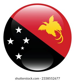 Flag of Papua New Guinea. Flag icon. Standard color. Circle icon flag. 3d illustration. Computer illustration. Digital illustration. Vector illustration.