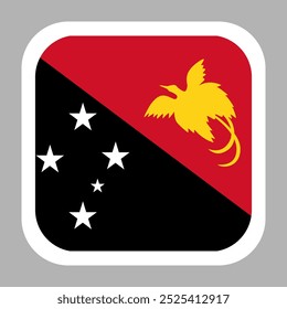 The flag of Papua New Guinea. Flag icon. Standard color. flat vector square with rounded corners. Computer illustration. Digital illustration. Vector illustration